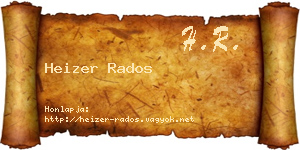 Heizer Rados névjegykártya